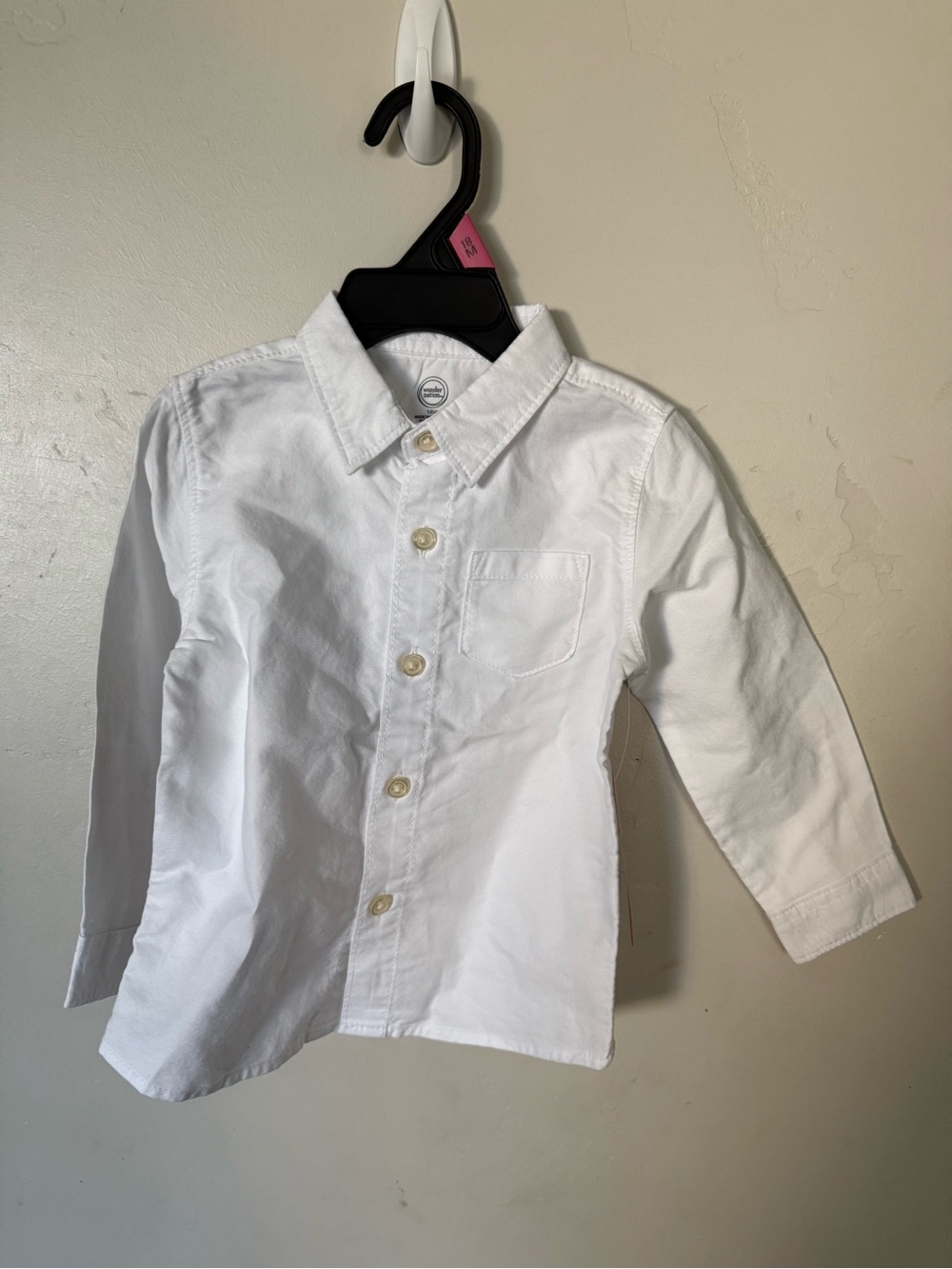 wonder nation White Long-Sleeve Button-Down Shirt for Kids